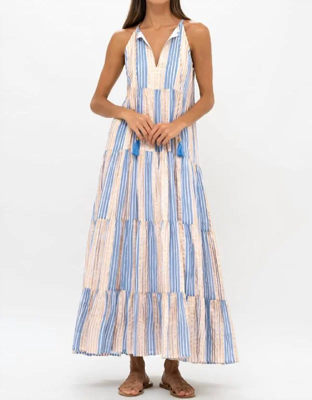 Exclusive Sale Long Tiered Tassel Dress In Gold
