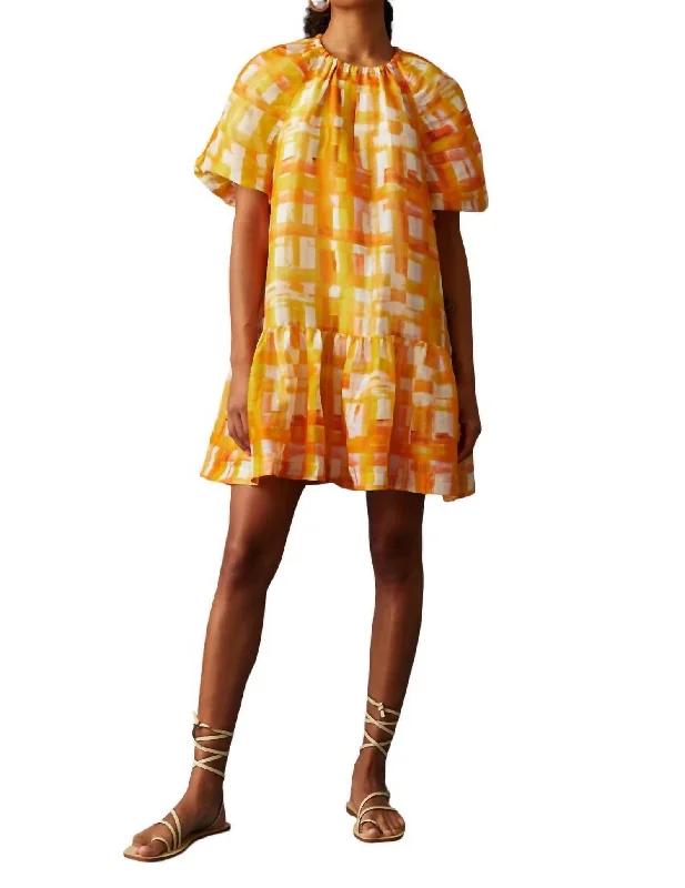 Seasonal Trend Greta Dress In Golden Madras
