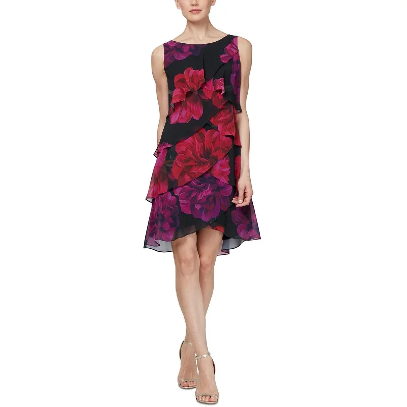 Online Impressions Boutique SLNY Womens Floral Flutter Sheath Dress