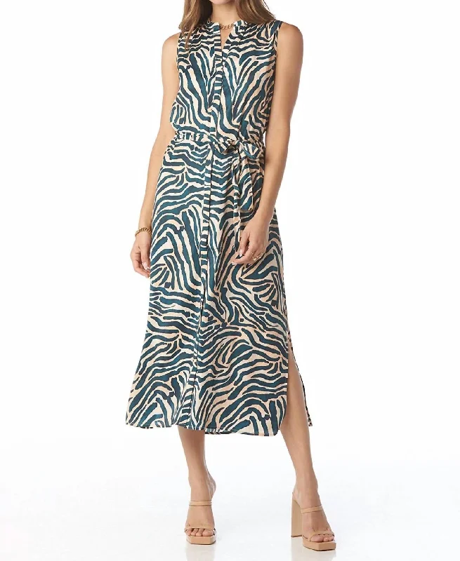 Graceful Movement Adya Dress In Classic Zebra