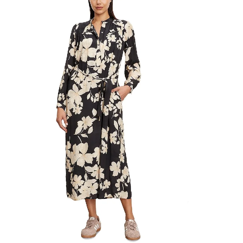 Women's Casual and Dressy Outfits VELVET BY GRAHAM & SPENCER Womens Josepha Floral Long Sleeve Midi Dress