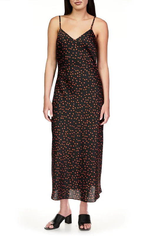 Trend Forward Threads Heart Printed Slip Dress In Confetti Hearts