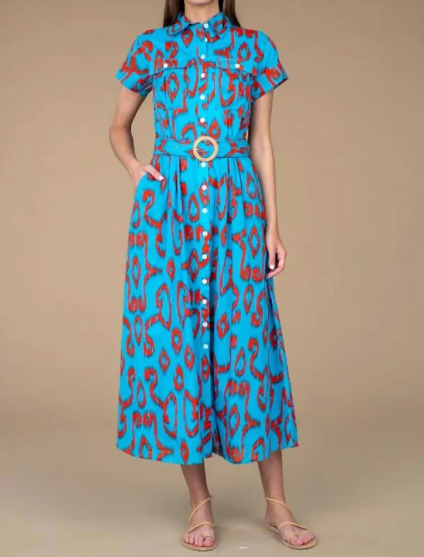 Graceful Drape Marlow Dress In Blue