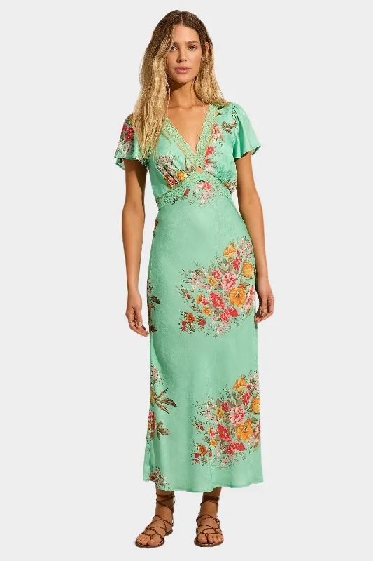 Chic Women's Outfit AUGUSTE THE LABEL Womens Rianne Midi Dress - Leonie Mint Green Floral