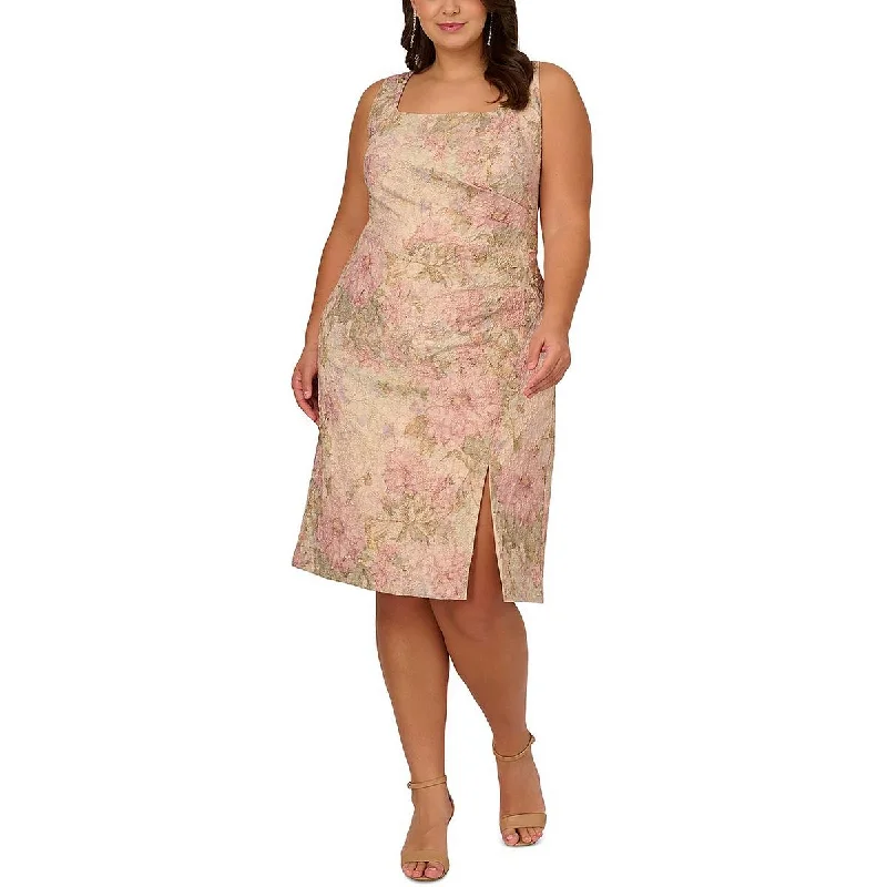 Contemporary Women's Clothing Adrianna Papell Womens Floral Print  Sheath Dress