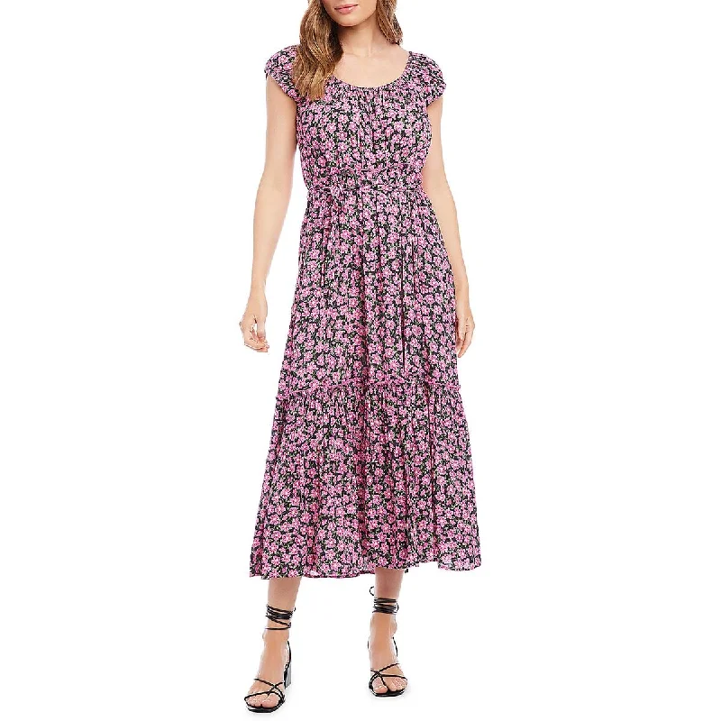 Women's Evening Outfit Karen Kane Womens Floral Scoop Neck Midi Dress