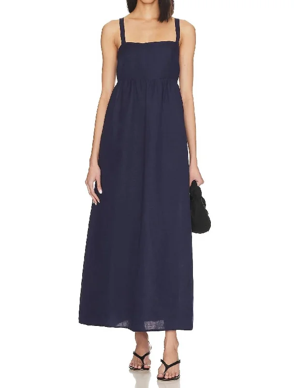 New In This Season Jessamy Empire Waist Dress In Navy