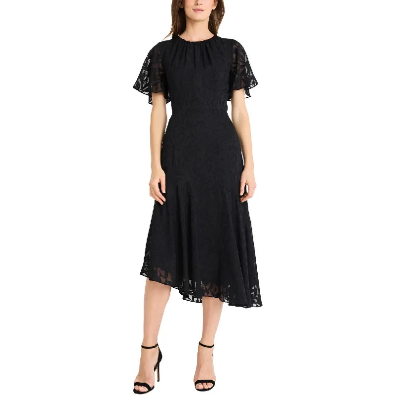 Timeless Women's Apparel Maggy London Womens Embroidered Floral Fit & Flare Dress