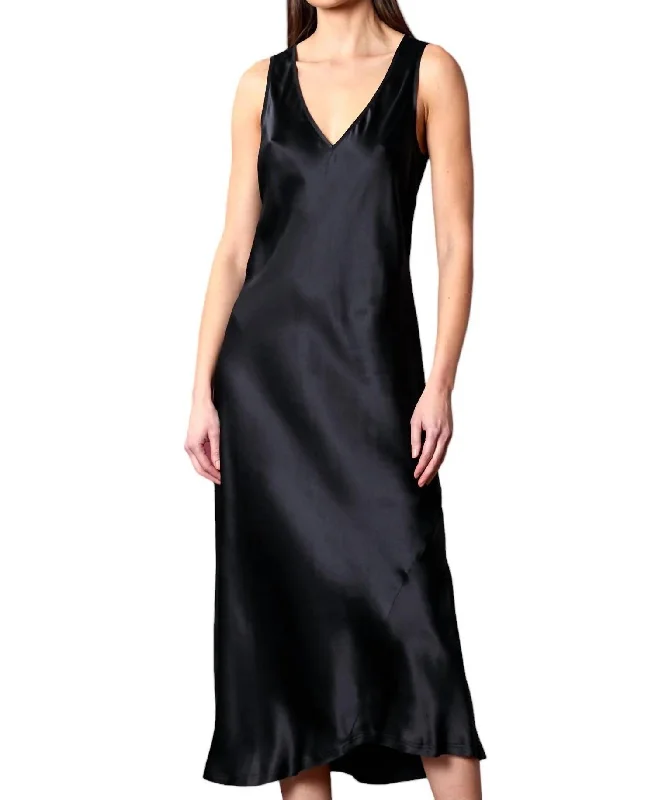 Vintage Inspired Fashion Sale Chemise Dress In Washed Black