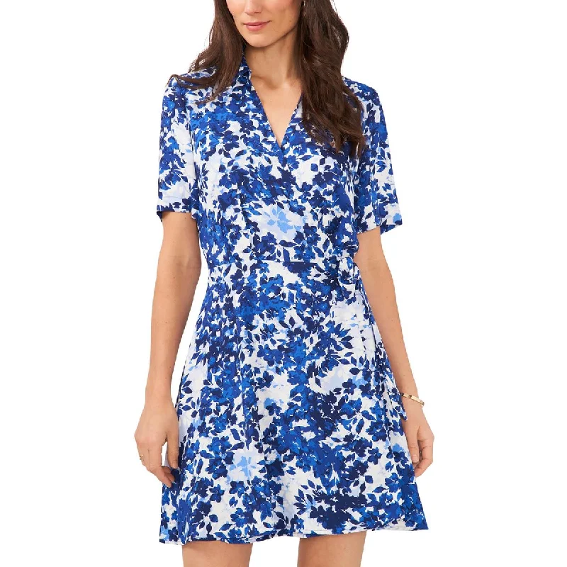Charming Women's Outfit For Special Occasions Vince Camuto Womens Floral Mini Wrap Dress Charming Women's Outfit For Special Occasions Vince Camuto Womens Floral Mini Wrap Dress