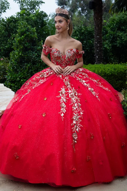 End Of Season Sale Clothing Long Sweet 16 Glitter Ball Gown Quinceanera Dress