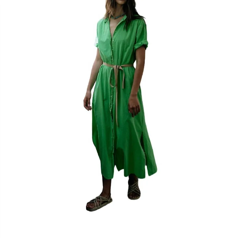 Street Style Fashion Linnet Dress In Green Glow
