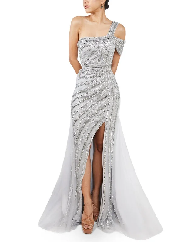Women's Clothing Brands Terani One Shoulder Beaded Dress