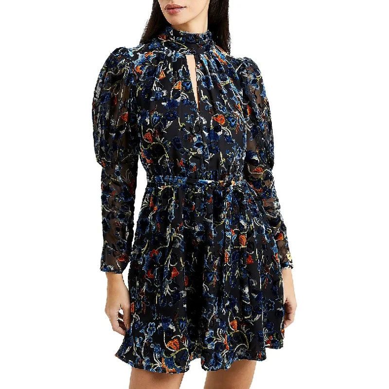 Women's Work Outfit For The Office French Connection Womens Avery Velvet Floral Mini Dress