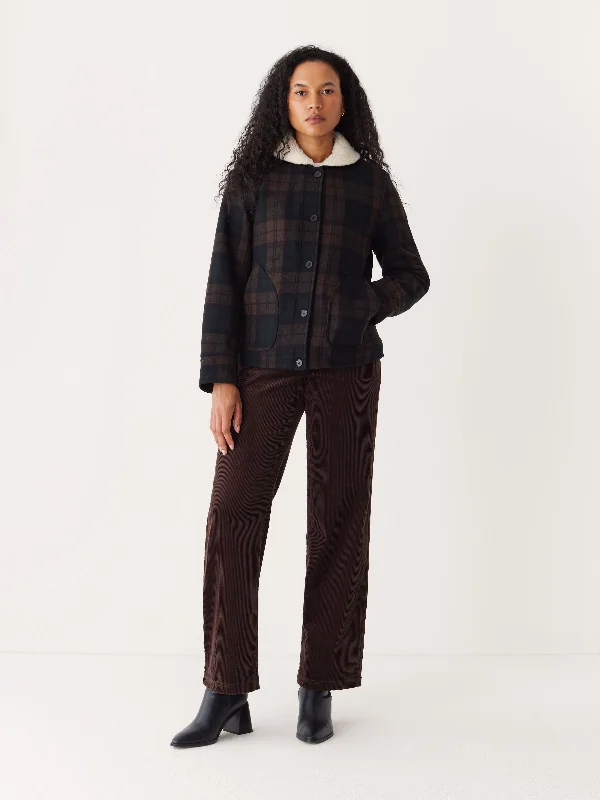 Women's Weekend Outfit The Recycled Wool Bomber Jacket in Pine Grove