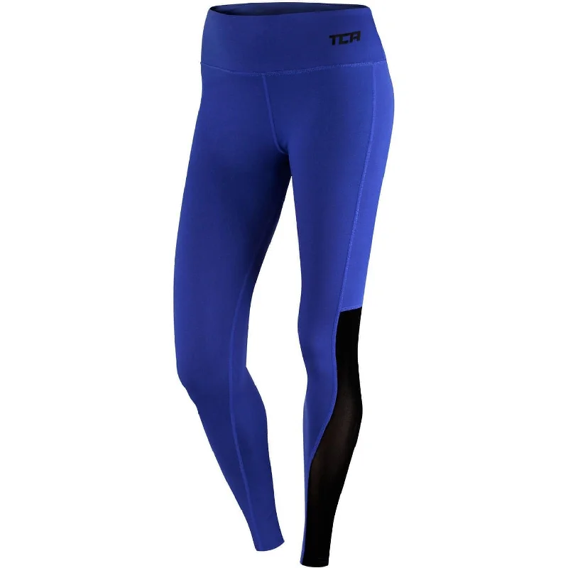 Women's Street Style Casual Wear TCA Pro Performance MeshLuxe Womens Long Running Tights - Blue