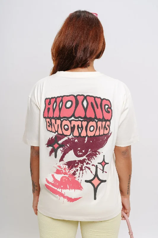 Women's Casual Garments Hiding Emotions Oversized Tees