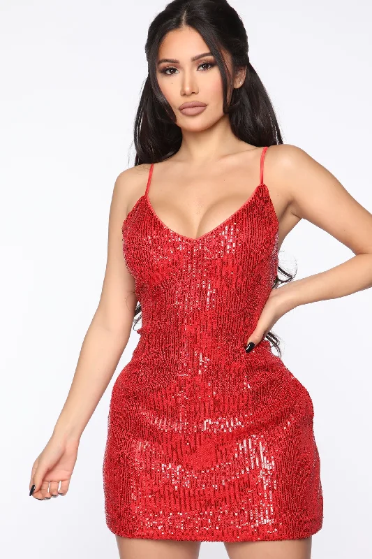 Women's Clothing Sale Online Into You Sequin Mini Dress - Red