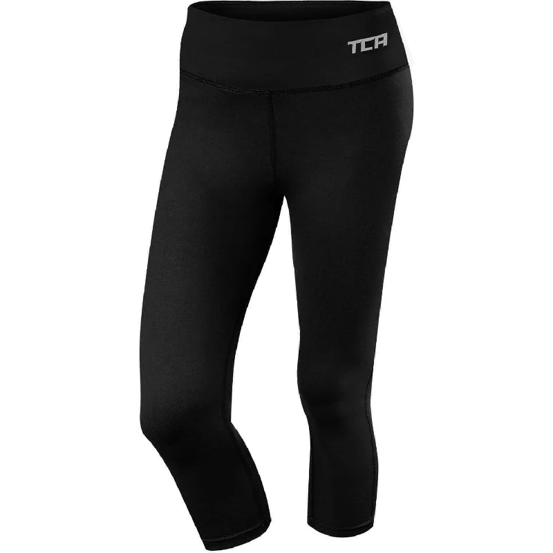 Comfy Women's Outfits for Daily Wear TCA Pro Performance Supreme Womens 3/4 Capri Running Tights - Black