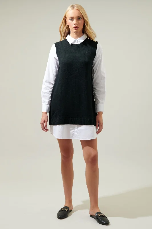 Women's Casual Apparel Mariela Sweater Vest & Poplin Dress - FINAL SALE