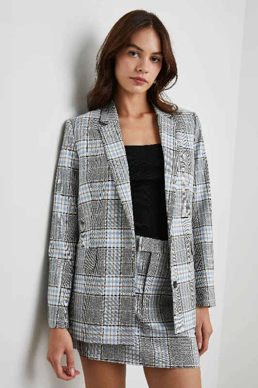 Vintage-Inspired Garments STANTON BLAZER - COCOA SKY CHECK