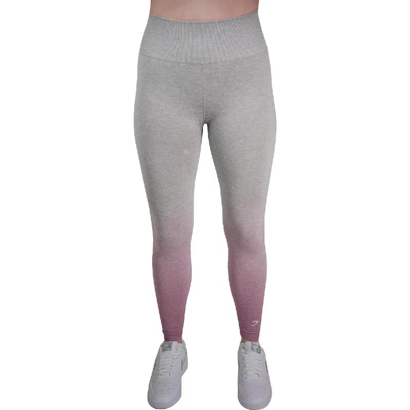 Women's Stylish Outdoor Outfit Gymshark Adapt Ombre Seamless Womens Long Training Tights - Grey