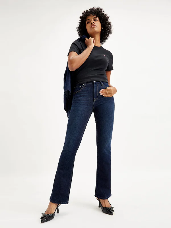 Women's Comfortable Lounge Outfit Women's High Rise 725 Slim Bootcut Fit Navy Jeans