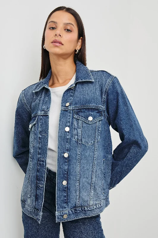 Women's Online Clothing Boutique GROVE BOYFRIEND TRUCKER JACKET - INDIGO HAZE