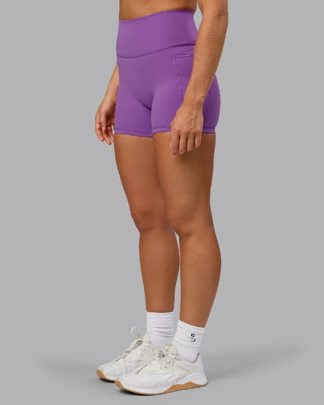 Women's Trendy Activewear Apparel Fusion X-Shorts With Pockets - Purple Fizz