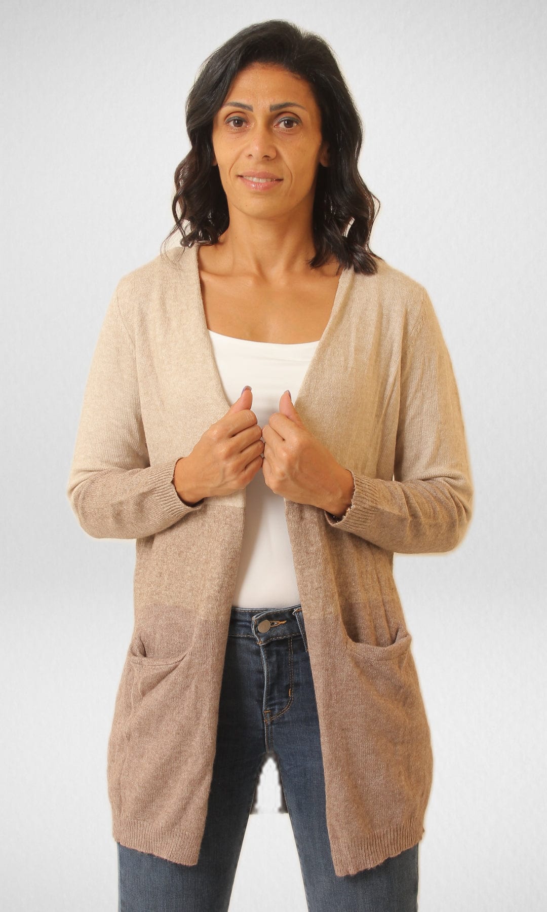 Chic Women's Outfit Winter Cardigan (Only) - Beige