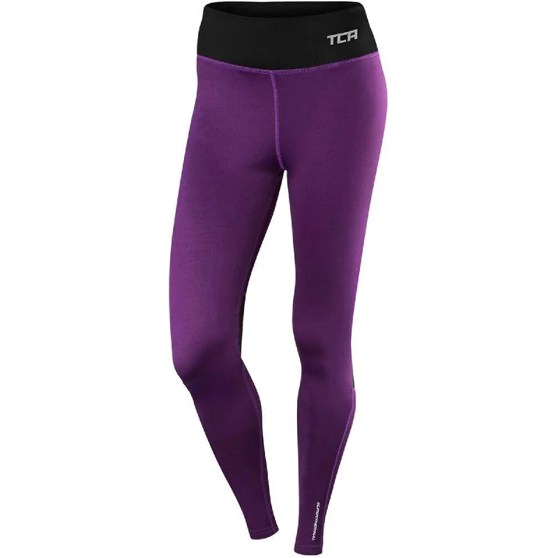 Clothing Sales TCA SuperThermal Performance Womens Long Running Tights - Purple