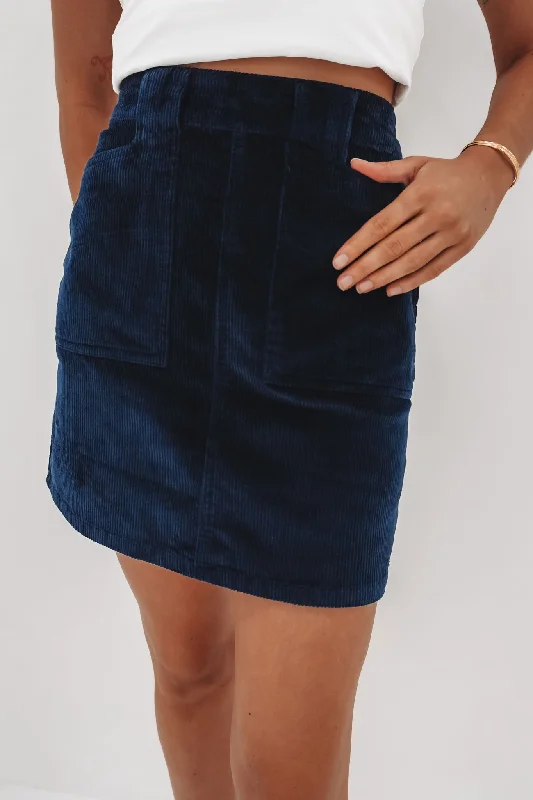 Chic Women's Clothing Online Gaia Cord Mini Skirt Blue