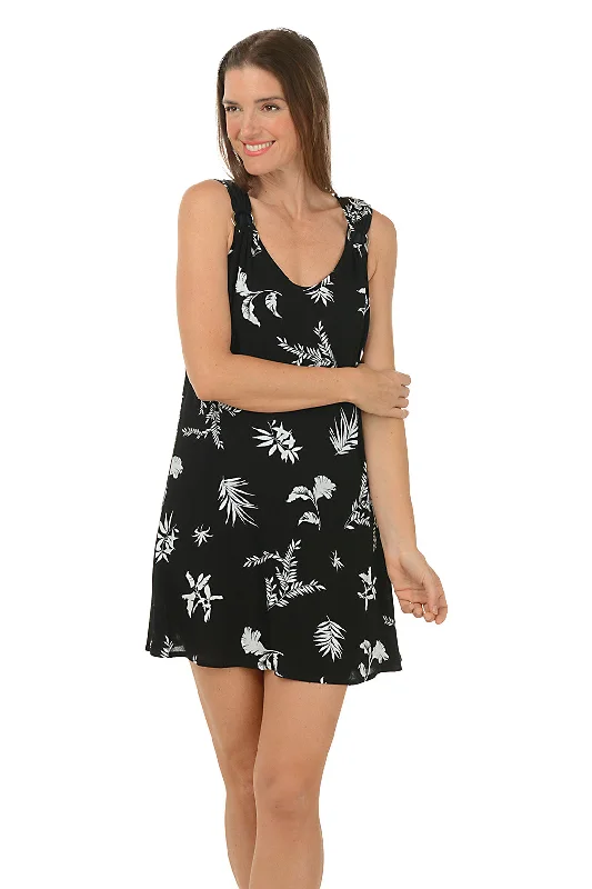 Fashion-forward Women's Wear Leaf Ring Tank Dress Cover-Up