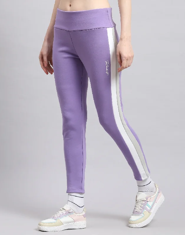 Women Online Clothing Boutiques Women Purple Solid Regular Fit Legging