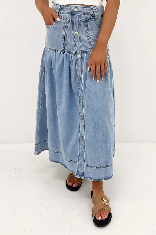 Formal Garments For Women Corinne Midi Skirt Light Blue