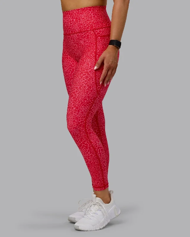 Casual Garments For Women Fusion 7/8 Length Leggings - Red Vitality Print