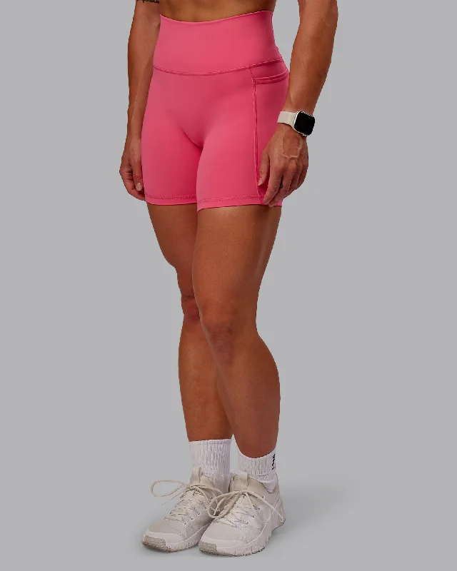 Women's Occasion Wear Apparel Fusion Mid Shorts With Pockets - Hot Pink