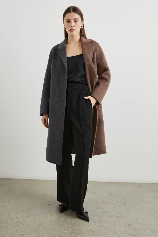 Trendy Women's Apparel LORE COAT - CHARCOAL MINK MIX