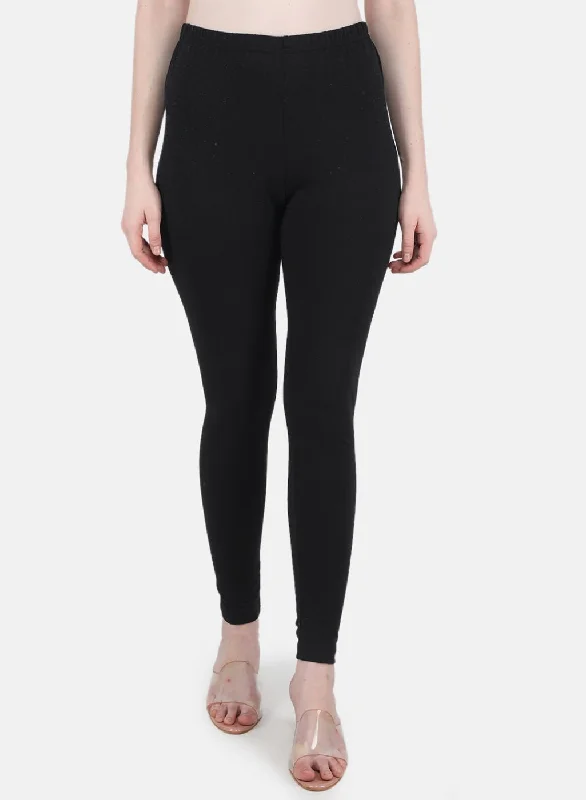 Women Fashion Women Black Solid Legging