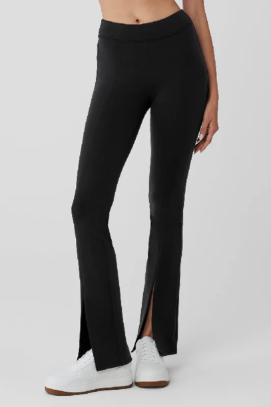 Women's Street Style Casual Wear Airbrush High-Waist Flutter Legging - Black