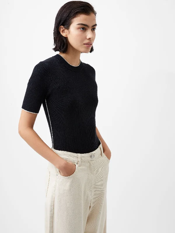 High Street Women's Fashion for Trendy Shoppers Mozza Short Sleeve Sweater