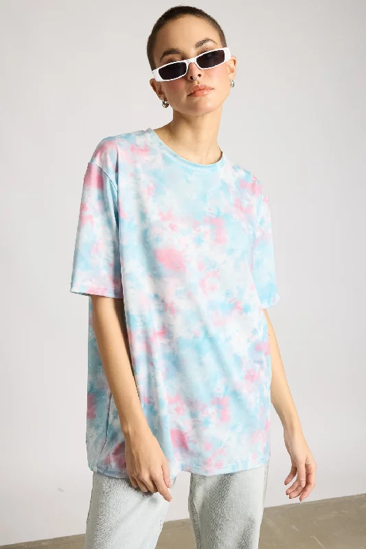 Shop Ladies Clothes Printed Women's T-Shirt - Tie Dye Effect