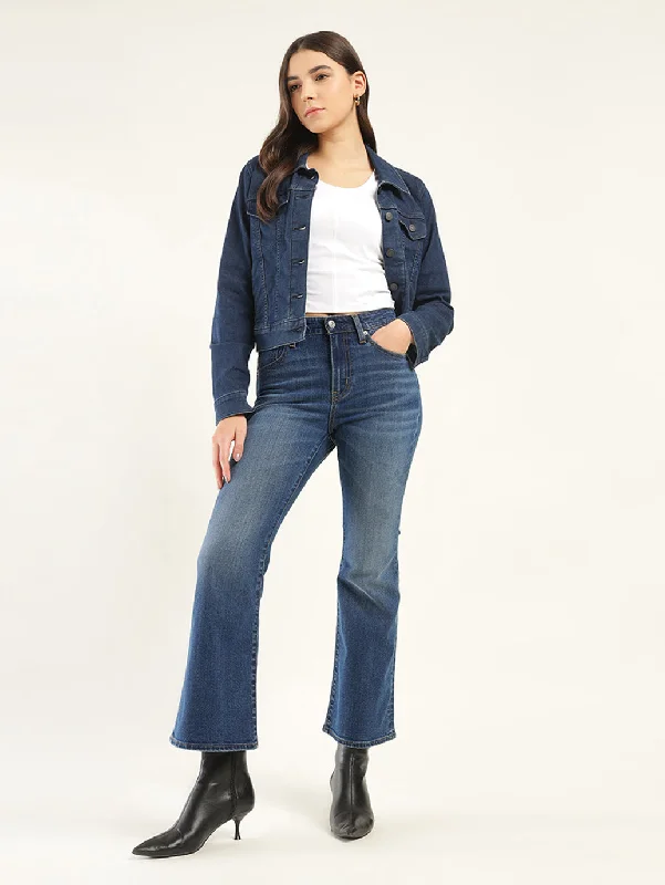 Online Clothing Stores Women's High Rise 726 Flared Fit Blue Jeans
