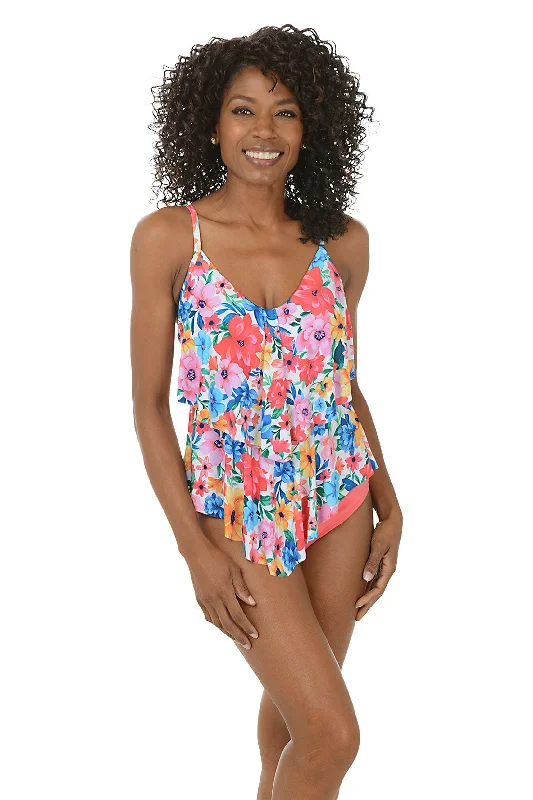 Women's Casual Wear Clothes Wallflower Double Tiered Tankini Top