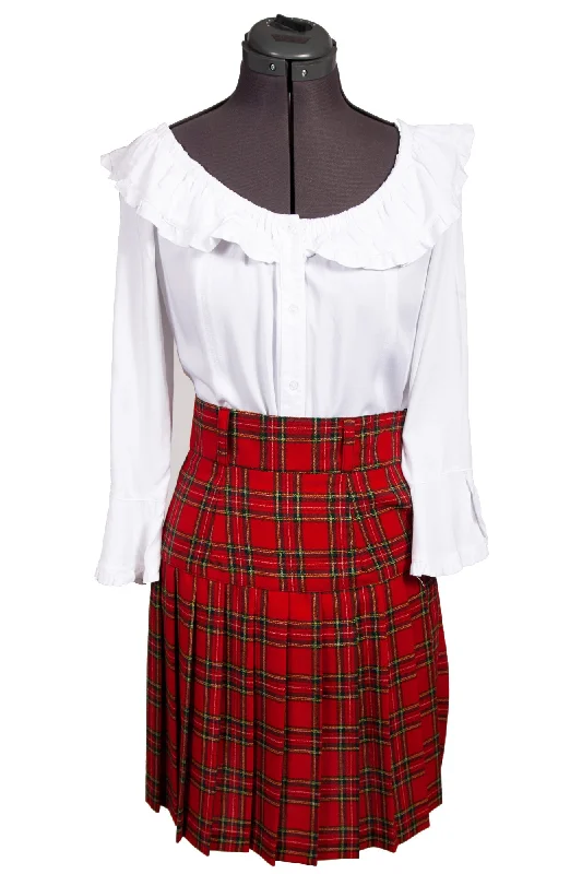 Seasonal Women's Fashion Trends Scully Womens Red 100% Wool Tartan Plaid Skirt