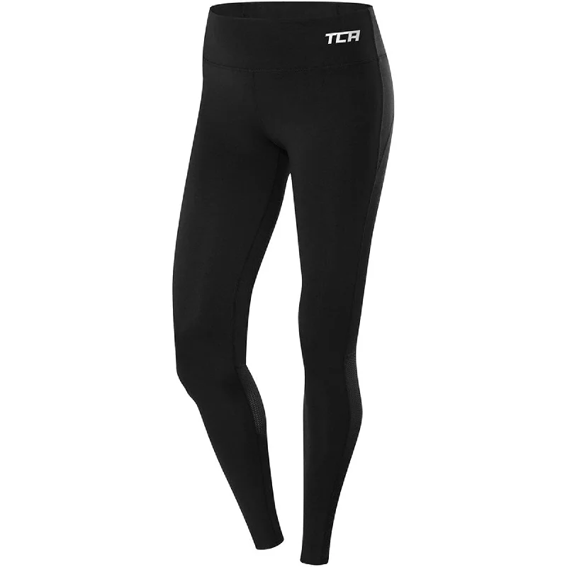 Women's Stylish Outerwear TCA Hex Mesh Womens Long Running Tights - Black