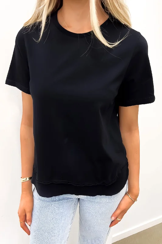 Women's High-Fashion Apparel Farrah Short Sleeve Tee Black