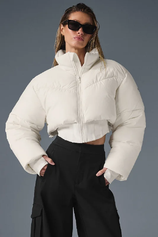 Women's Plus-Size Garments Main Act Corset Puffer - Ivory/Ivory