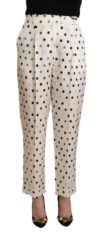 Affordable Women's Outfit Ermanno Scervino Polka Dotted High Waist Tape Women's Pants Affordable Women's Outfit Ermanno Scervino Polka Dotted High Waist Tape Women's Pants