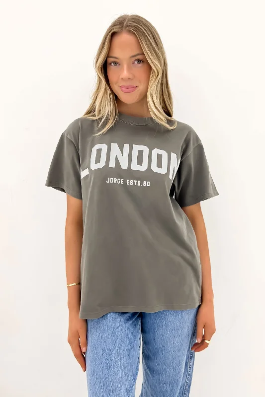 Fashionable Women's Outfit London Tee Charcoal